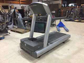 Life Fitness 95Ti Treadmill w/ FlexDeck Shock Absorption System, 0-15% Incline, 0.5-12 mph, 120V, 20 Amp Plug. S/N TTJ 111342.