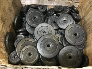 Box of Assorted Weight Plates, Approx. 1in Center.