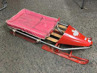 Wood Slated Sled with Metal Frame.