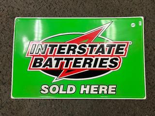 Interstate Batteries Tin Sign, 48in x 30in.