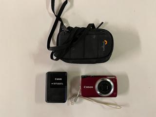 Canon Powershot A3300IS Camera c/w Battery, Charger and Case.