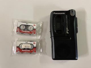 Panasonic RN-202 Microcassette Recorder c/w Cassettes and Case.