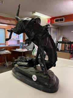 Frederic Remington "The Wicked Pony" Bronze Statue. Approximately 23 1/2 in. Height, Weighs Approximately 50 Pounds.