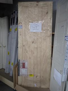 Colonial Rustic Barn Door 33in x 84in. *Damaged*