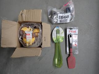 Qty of Citrus Juicers. Stainless Steel Drain Plugs, Blade Spatula and Salad Servers.