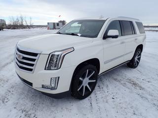 2015 Cadillac Escalade Premium 4X4 SUV c/w 6.2L V8, A/T, A/C, Fully Loaded, Leather, Sunroof, Bose Sound System, Birds Eye View System, 285/45R22 Tires, Front Axle 1,633 KG, Rear Axle 1,905 KG, Showing 171,022 Kms, VIN 1GYS4NKJ8FR606712