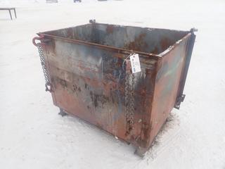 Scrap Steel Bin w/ Lifting Eyes, (4) Clevises and (2) Chains, Dimensions: 54 In. x 37 In. x 43 In.