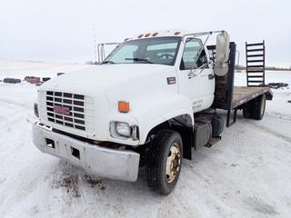 2000 GMC C6500 4X2 Flat Deck Truck c/w Cat 3126, 7.2L 154 HP Diesel Engine, 6 Speed Manual, GVWR 25,950 Lb, 8,100 Lb Front Axle, 17,850 Lb. Rear Axle, (2) 7 Ft. x 2 Ft. Ramps, 13 Ft. Deck Length, 17 Ft. Overall Length w/ Ramp, 245/70R19.5 Tires, Showing 461,454 Kms, VIN 1GDJ6H1C3YJ508118 **Note: Located Offsite at 53519 Range Road 223, Ardrossan AB, T8E 2L7, For More Information Contact Chris 587-340-9961**