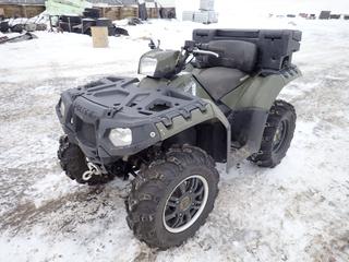 2013 Polaris Sportsman 550 EFI 4X4  ATV c/w Champion 4500 Lb. Winch, Lock and Ride Storage Box, 27x9.00-14 NHS Front Tires, 27x11.00-14 NHS Rear Tires, Showing 4,602 Kms, VIN 4XAZN55A3DA550937 **Note: Located Offsite at 53519 Range Road 223, Ardrossan AB, T8E 2L7, For More Information Contact Chris 587-340-9961**
