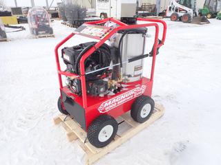 Unused 2023 Magnum 4000 Hot Water Pressure Washer, Model GS18, 3.5 GPM, w/ Electronic Ignition 15 HP Engine, 12V, 15.8A, SN 2307102