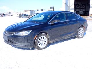 2015 Chrysler 200 Sedan c/w 2.4L, A/T, A/C, 215/55R17 Tires at 65%, Showing 59,897 Kms, VIN 1C3CCCFB5FN569425 *Note: New Battery, Cracked Windshield* 