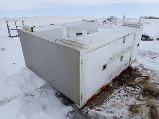 Service Truck Body, 9 Ft. x 7 Ft. x 5 Ft. w/ (8) Storage Cabinets, (4) Aluminum Tool Boxes, 40 In. x 9 Ft. Box Cut Out, 26 In. With Tailgate **Note: Located Offsite at 53519 Range Road 223, Ardrossan AB, T8E 2L7, For More Information Contact Chris 587-340-9961**