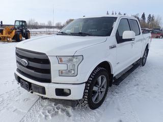 2017 Ford F-150 Lariat Crew Cab 4X4 Pickup c/w 3.5L Eco Boost V6, A/T, A/C, Leather, Back Up Camera, On Board Navigation, 275/55R20 Tires, GVWR 7,000 Lb, Front Axle 3,525 Lb, 3,800 Lb, Showing 131,833 Kms, 2,393 Hrs, VIN 1FTEW1EG7HFC07719