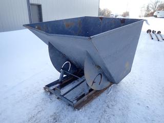Self Tipping Garbage Bin w/ (4) Skid Steer Pockets, 54 In. x 5 Ft. x 44 In. **Note: Located Offsite at 53519 Range Road 223, Ardrossan AB, T8E 2L7, For More Information Contact Chris 587-340-9961**