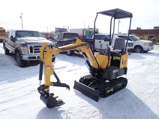 2022 Agrotk H12 Mini Excavator c/w Briggs and Stratton 13.5 Hp Gas Engine, 3 Ft. Blade, 7 In. Rubber Track, 100% Life, 16 In. Ripping Bucket w/ 4 In. Grapple, 830 KG Capacity, Showing 00004 Hrs, SN H1222083102 **Located Offsite at 21220-107 Avenue NW, Edmonton, For More Information Contact Richard at 780-222-8309**