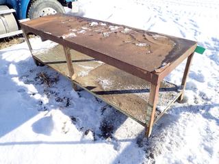 Steel Work Bench, 8 Ft. x 30 In. **Located Offsite at 21220-107 Avenue NW, Edmonton, For More Information Contact Richard at 780-222-8309**
