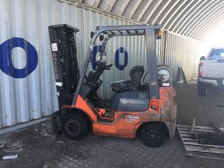 Toyota TFGU15 Forklift c/w 4 Cyl Gas, Direct Trans, *Not Running, No Key, No Forks, No Hour Meter*