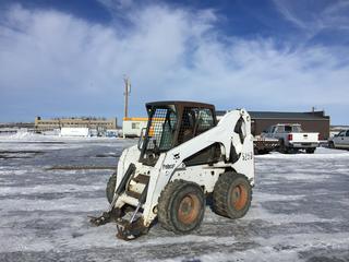 Bobcat S250 Skid Steer c/w Cat Diesel, Hydrostatic Trans, 12-16.5 tires, S/N S20711738. *Note: Does Not Run, No Key, No Bucket, Missing Time Chain Cover Both Sides.*