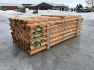 Bundle of Douglas Fir Round Fencing Rails Approximately 8 Ft. 6 In. Long,  3 1/2 In. Diameter, 138/Bundle, Control # 7042.