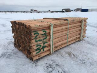 Bundle of Douglas Fir Round Fencing Rails Approximately 8 Ft. 6 In. Long, 3 1/2 In. Diameter, 138/Bundle, Control # 7044