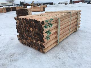 Bundle of Douglas Fir Round Fencing Rails Approximately 8 Ft. 6 In. Long,  3 1/2 In. Diameter, 138/Bundle, Control # 7048