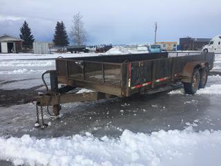 1991 Hayshed 20 Ft. T/A Caged Deck Trailer c/w 2 5/16 In. Ball, Electric Brakes, 235/85R16 Tires *Rusty, Deck Rot* VIN 2H9FH202XV1058962.
