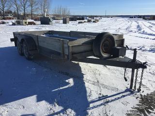 2001 Homemade 16 Ft. T/A Utility Trailer c/w 2 5/16 In. Ball, Custom Side Rails, P215/75R15 Tires, VIN 20012726611 *Wood On Deck Starting To Rot*