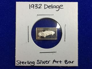 1932 Delage Sterling Silver Art Bar.