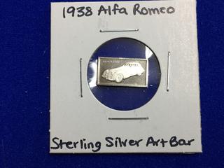 1938 Alfa Romeo Sterling Silver Art Bar.