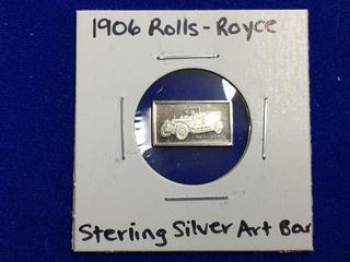 1906 Rolls-Royce Sterling Silver Art Bar.