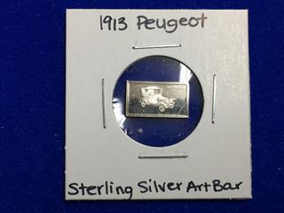 1913 Peugeot Sterling Silver Art Bar.