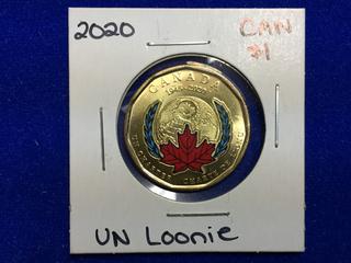 2020 Canada UN Charter One Dollar Coin.