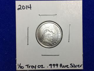 2014 1/10 Troy Ounce .999 Pure Silver Coin.