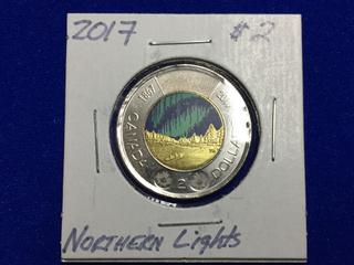 2017 Canada Two Dollar Coin, "Northern Lights".