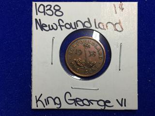 1938 Canada Newfoundland One Cent Coin.