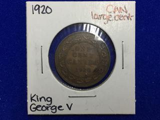 1920 Canada Large One Cent Coin.