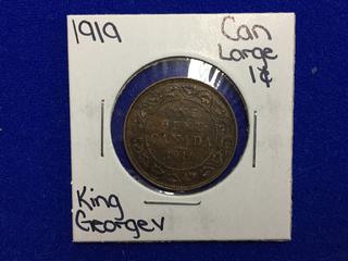 1919 Canada Large One Cent Coin.