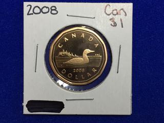 2008 Canada One Dollar Coin.
