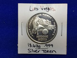 Las Vegas .999 Silver Token, "Defending America".