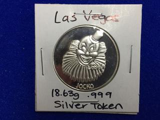 Las Vegas .999 Silver Token, "Jocko".