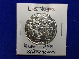 Las Vegas .999 Silver Token, "2002 Treasure Island".