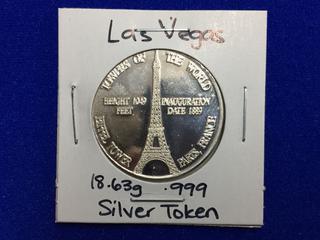Las Vegas  .999 Silver Token, "Towers Of The World".
