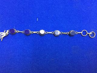 Lapis Lazuli .925 Sterling Silver Bracelet.