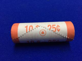Roll of Twenty Five Cent Coins.