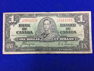 Bank Of Canada One Dollar Bank Note. S/N U/N5811552.