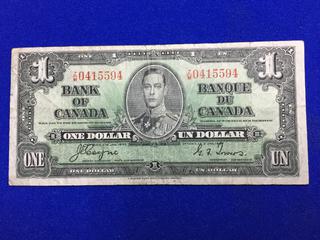 Bank Of Canada One Dollar Bank Note. S/N Z/M0415594.