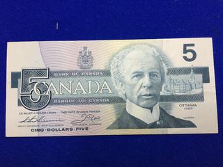 Bank Of Canada Five Dollar Bank Note. S/N GNC5187105.