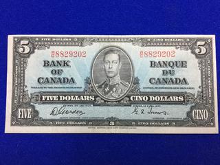 Bank Of Canada Five Dollar Bank Note. S/N W/C8829202.