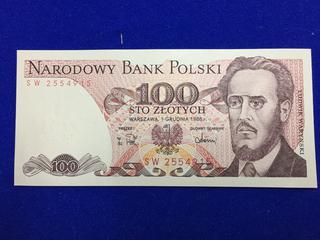 Bank Of Poland Bank Note. S/N SW 2554915.