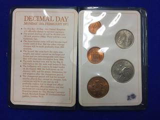 Britain's First Decimal Coins Set.